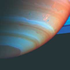 Вид Сатурна с гигантским штормом